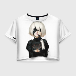 Женская футболка Crop-top 3D Nier: Automata - 2B Кибергражданка
