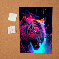 Постер Космический неоновый тигр - фото 2