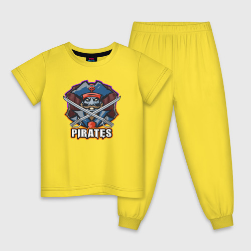 Детская пижама хлопок Pirates team, цвет желтый