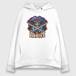 Женское худи Oversize хлопок Pirates team