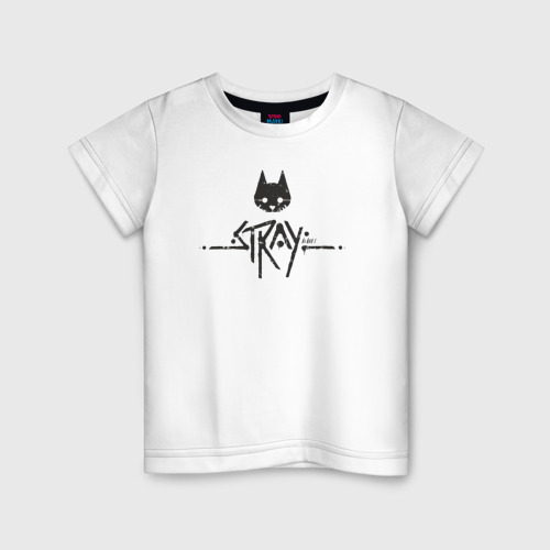 Детская футболка хлопок Stray Street cat, цвет белый