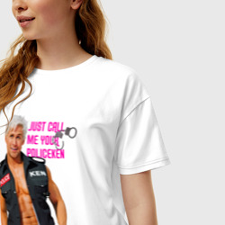 Женская футболка хлопок Oversize Кен Райан Гослинг полицейский - фото 2