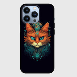 Чехол для iPhone 13 Pro Рыжий кот с бирюзовыми глазами