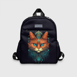 Детский рюкзак 3D Рыжий кот с бирюзовыми глазами