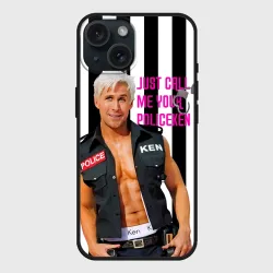 Чехол силиконовый для Apple iPhone 15 матовый Райан Гослинг полицейский