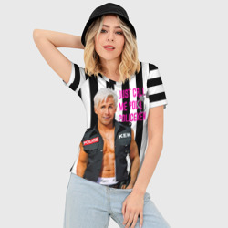 Женская футболка 3D Slim Райан Гослинг полицейский - фото 2