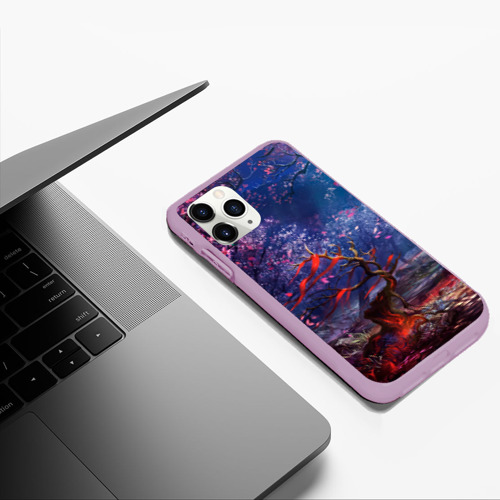 Чехол для iPhone 11 Pro Max матовый с принтом Магический лес при луне, фото #5