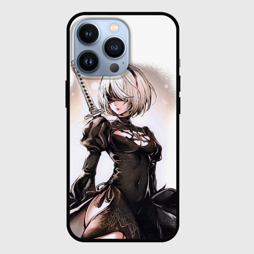 Чехол для iPhone 13 Pro Nier: Automata - 2B TechnoBlade, цвет черный