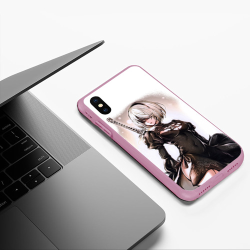 Чехол для iPhone XS Max матовый Nier: Automata - 2B TechnoBlade, цвет розовый - фото 5