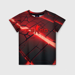 Детская футболка 3D CS GO red    neon