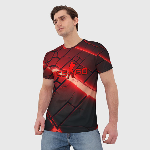 Мужская футболка 3D CS GO red    neon, цвет 3D печать - фото 3