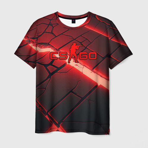 Мужская футболка 3D CS GO red    neon, цвет 3D печать