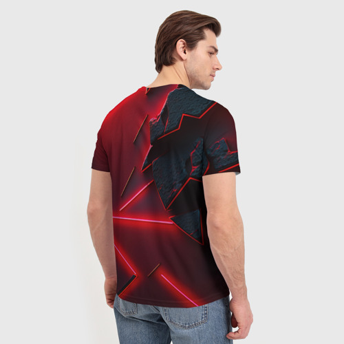 Мужская футболка 3D Красный     герб РФ, цвет 3D печать - фото 4