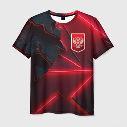 Мужская футболка 3D Красный     герб РФ