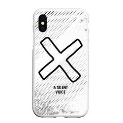 Чехол для iPhone XS Max матовый A Silent Voice glitch на светлом фоне