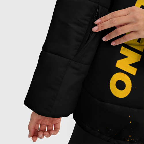 Женская зимняя куртка 3D с принтом One Piece - gold gradient: надпись, символ, фото #4