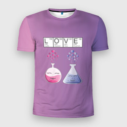Мужская футболка 3D Slim Химия Любви
