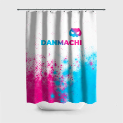 Штора 3D для ванной DanMachi neon gradient style: символ сверху