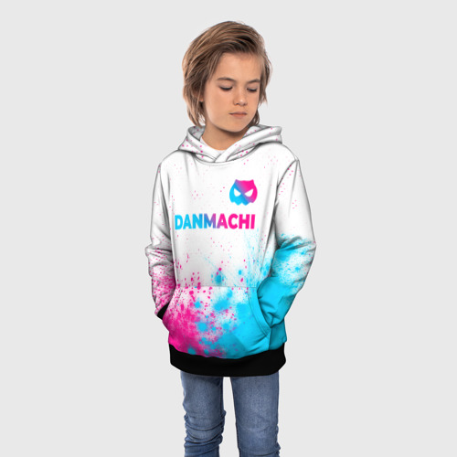Детская толстовка 3D DanMachi neon gradient style: символ сверху, цвет черный - фото 3