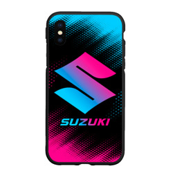 Чехол для iPhone XS Max матовый Suzuki - neon gradient