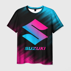 Мужская футболка 3D Suzuki - neon gradient