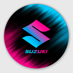 Круглый коврик для мышки Suzuki - neon gradient