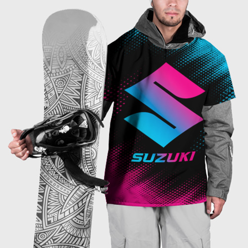 Накидка на куртку 3D Suzuki - neon gradient, цвет 3D печать