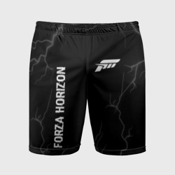 Мужские шорты спортивные Forza Horizon glitch на темном фоне: надпись, символ