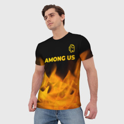 Мужская футболка 3D Among Us - gold gradient: символ сверху - фото 2