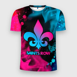 Мужская футболка 3D Slim Saints Row - neon gradient