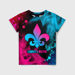 Детская футболка 3D Saints Row - neon gradient