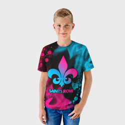 Детская футболка 3D Saints Row - neon gradient - фото 2