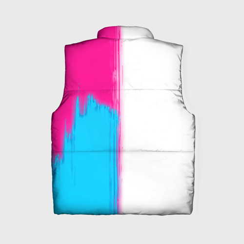 Женский жилет утепленный 3D с принтом Roblox neon gradient style: по-вертикали, вид сзади #1