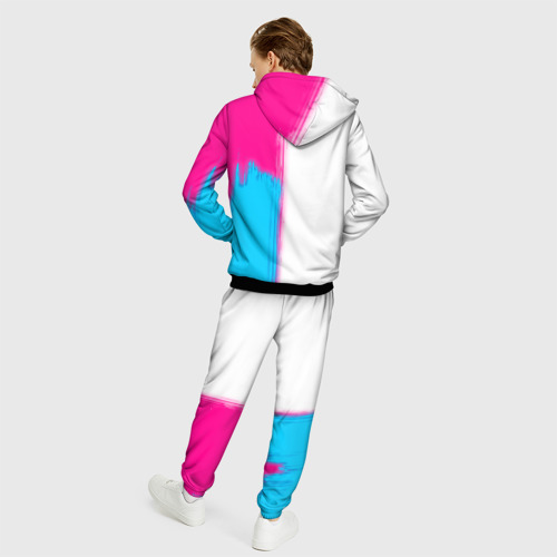 Мужской 3D костюм с принтом Roblox neon gradient style: по-вертикали, вид сзади #2