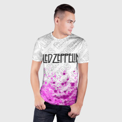 Мужская футболка 3D Slim Led Zeppelin rock Legends: символ сверху - фото 2