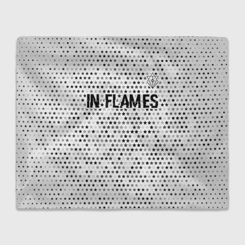 Плед 3D In Flames glitch на светлом фоне: символ сверху, цвет 3D (велсофт)