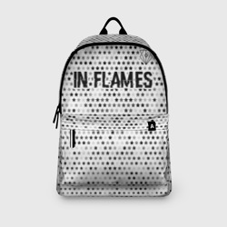 Рюкзак с принтом In Flames glitch на светлом фоне: символ сверху для любого человека, вид спереди №3. Цвет основы: белый