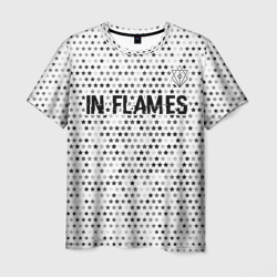 Мужская футболка 3D In Flames glitch на светлом фоне: символ сверху