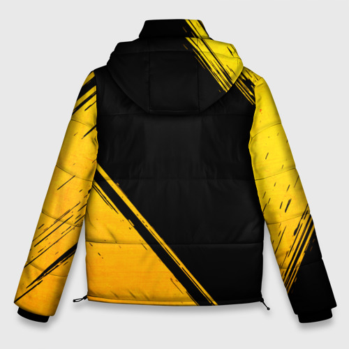 Мужская зимняя куртка 3D Ozzy Osbourne - gold gradient: надпись, символ, цвет черный - фото 2
