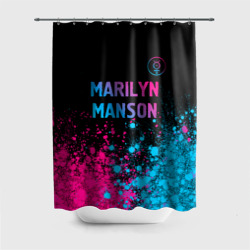 Штора 3D для ванной Marilyn Manson - neon gradient: символ сверху