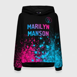 Женская толстовка 3D Marilyn Manson - neon gradient: символ сверху