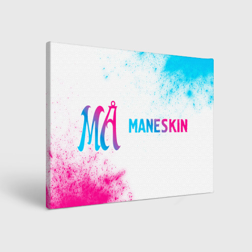 Холст прямоугольный Maneskin neon gradient style: надпись и символ, цвет 3D печать