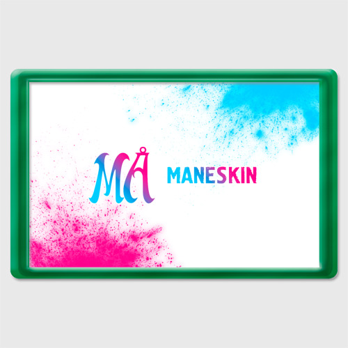 Магнит 45*70 Maneskin neon gradient style: надпись и символ, цвет зеленый