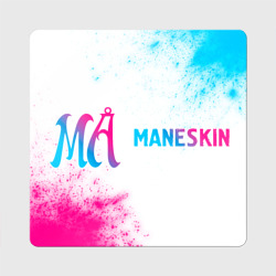 Магнит виниловый Квадрат Maneskin neon gradient style: надпись и символ