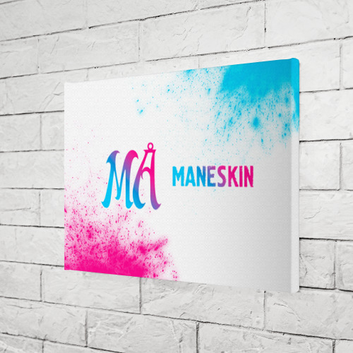 Холст прямоугольный Maneskin neon gradient style: надпись и символ, цвет 3D печать - фото 3