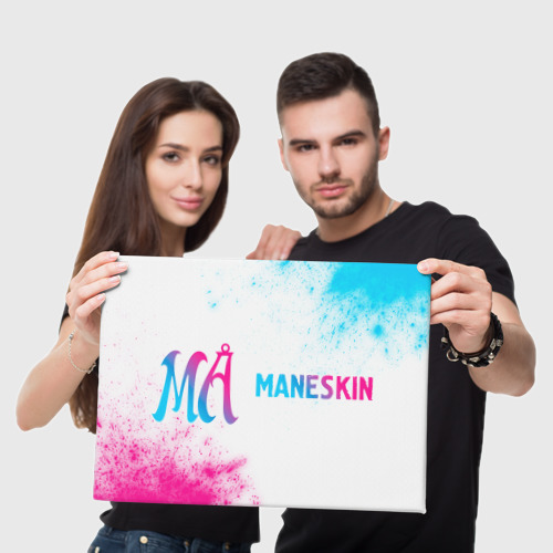 Холст прямоугольный Maneskin neon gradient style: надпись и символ, цвет 3D печать - фото 5