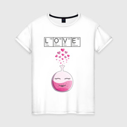 Женская футболка хлопок Химия любви - для нее