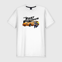 Мужская футболка хлопок Slim Пол Уокер Toyota Supra MK4