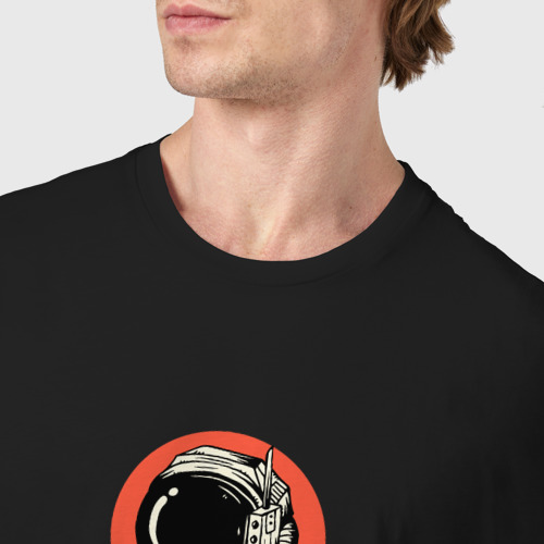 Мужская футболка хлопок Осьминог космонавт, цвет черный - фото 6