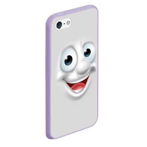 Чехол для iPhone 5/5S матовый Милая улыбка, цвет светло-сиреневый - фото 3